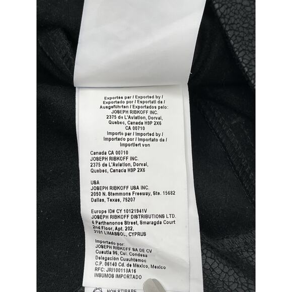 Joseph Ribkoff Jacket Leather Look Chain Bead Detail Black Silver Size 10 - Picture 11 of 13